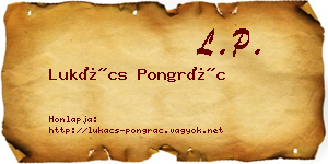 Lukács Pongrác névjegykártya